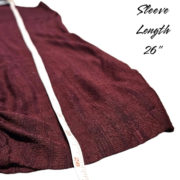 Catherines 3X Open Front Cardigan Ruched Sleeves Shadow Stripe Lightweight - Picture 10 of 10